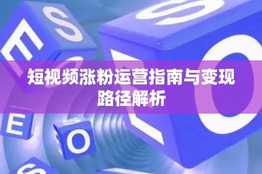 短视频涨粉运营指南与变现路径解析