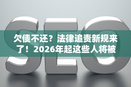 欠债不还？法律追责新规来了！2026年起这些人将被强制执行