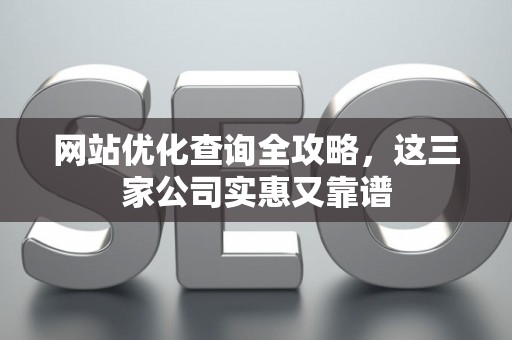 网站优化查询全攻略，这三家公司实惠又靠谱